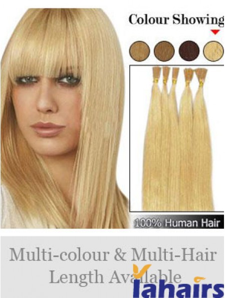 Blonde Straight Stick/I Tip Hair Extensions