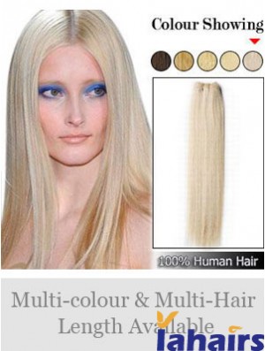 Straight Remy Human Hair Blonde Exquisite Weft Extensions