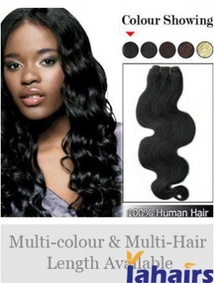 Wavy Remy Human Hair Black No-Fuss Weft Extensions