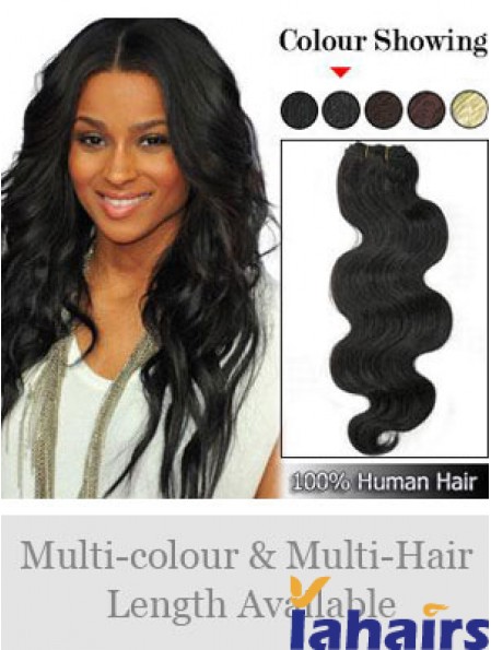 Wavy Remy Human Hair Black Perfect Weft Extensions