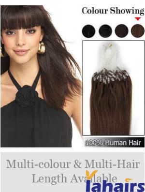 Flexibility Brown Straight Micro Loop Ring Hair Extensions