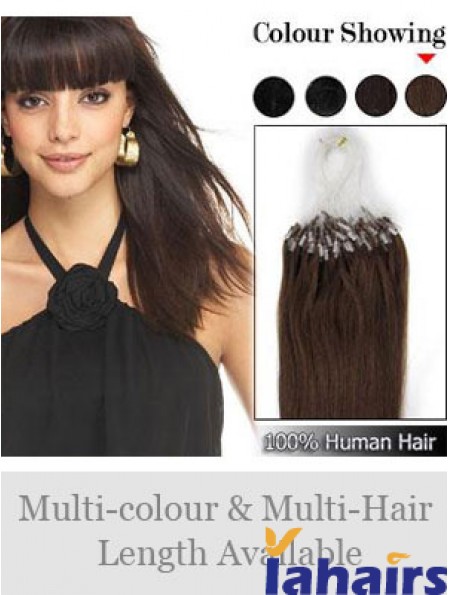 Flexibility Brown Straight Micro Loop Ring Hair Extensions