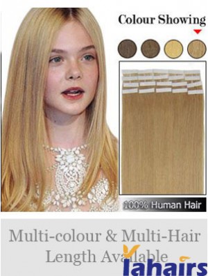 Blonde Straight Perfect Remy Human Hair Tape In Hair Extensions