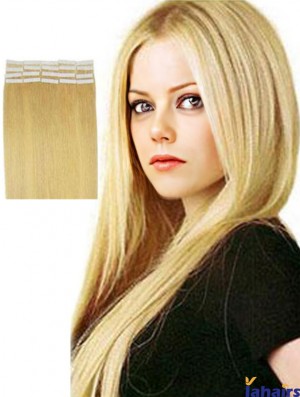 Blonde Straight No-Fuss Remy Human Hair Tape In Hair Extensions