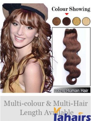 Wavy Remy Human Hair Auburn Cheap Weft Extensions