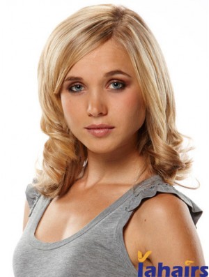 Great Blonde Curly Remy Human Hair Clip In Hair Extensions