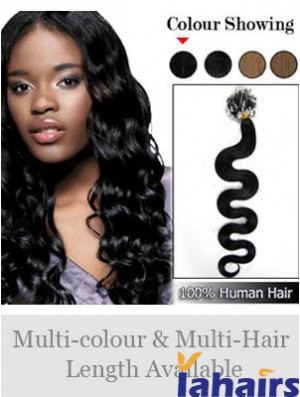 Top Black Wavy Micro Loop Ring Hair Extensions