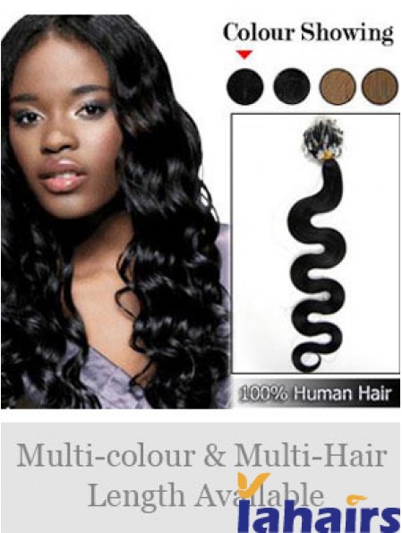 Top Black Wavy Micro Loop Ring Hair Extensions