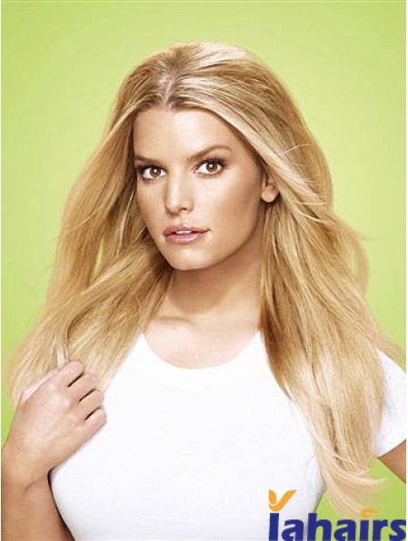 High Quality Blonde Straight Synthetic Clip In Hair Extensions