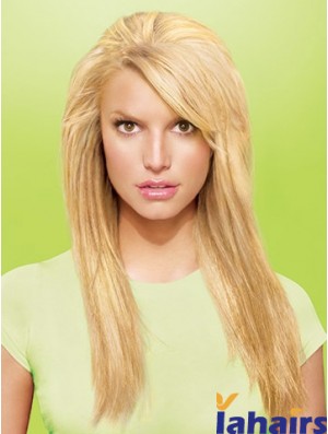 Sleek Blonde Straight Synthetic Clip In Hair Extensions