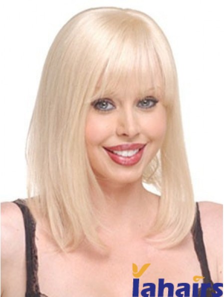 Cheap Straight Blonde Long Human Hair Hairpieces