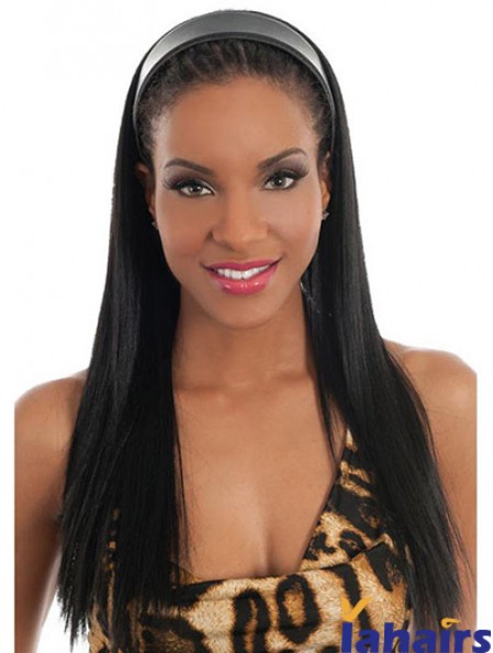 No-Fuss Black Synthetic Straight Hair Falls