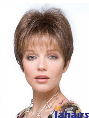 Falls Hairpieces Straight Style Brown Color Cropped Length