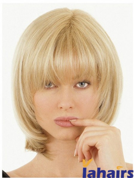 Half Wigs With Remy Straight Style Blonde Color