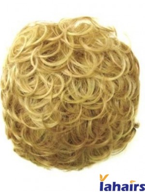 Incredible Blonde Curly Synthetic Clip In Hairpieces