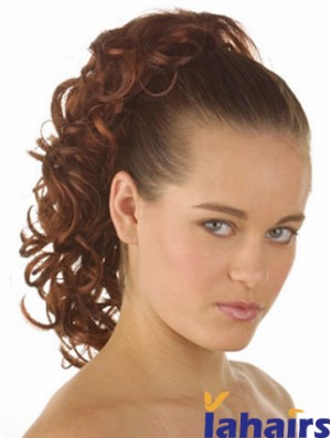 Hair Ponytail With Synthetic Curly Style Auburn Color