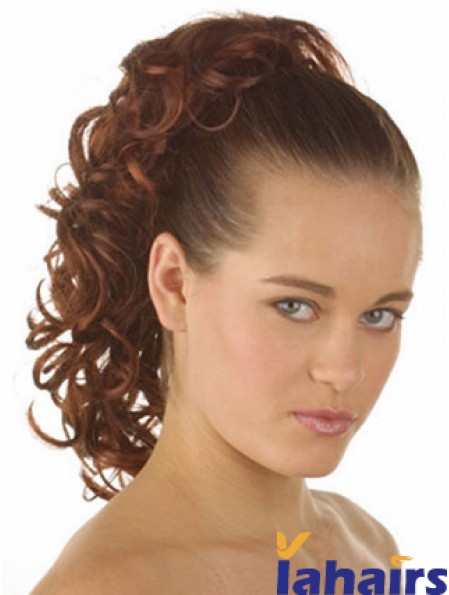 Hair Ponytail With Synthetic Curly Style Auburn Color